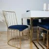 House Of Bling Furniture Boutique Blue And Gold DOHA Wired Dining Chair X4 Gold Wire Dining Tables And Chairs Sets