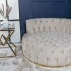 House Of Bling Furniture Boutique Buttoned Velvet Love Seat Chesterfield Chair With Gold Base Sofa Sets