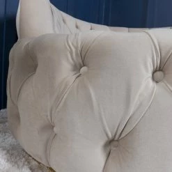 House Of Bling Furniture Boutique Buttoned Velvet Love Seat Chesterfield Chair With Gold Base Sofa Sets