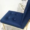 House Of Bling Furniture Boutique Blue And Gold Pair Of DOHA Square Dining Chairs Modern Gold Polished Legs Fabric Finish Dining Tables And Chairs Sets