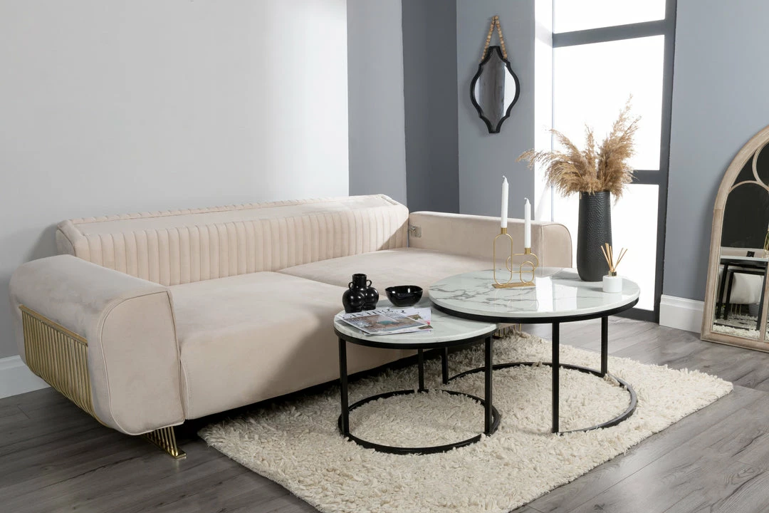 House Of Bling Furniture Boutique Doha Velvet Curved Gold Detail Sofa In Champagne 4 House Of Bling Furniture Boutique Doha Velvet Curved Gold Detail Sofa In Champagne