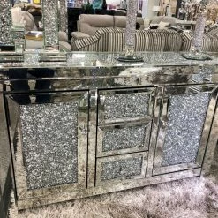 House Of Bling Furniture Boutique Crushed Diamond Cabinet