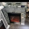House Of Bling Furniture Boutique Tara Crushed Diamond Mirrored Fire Place
