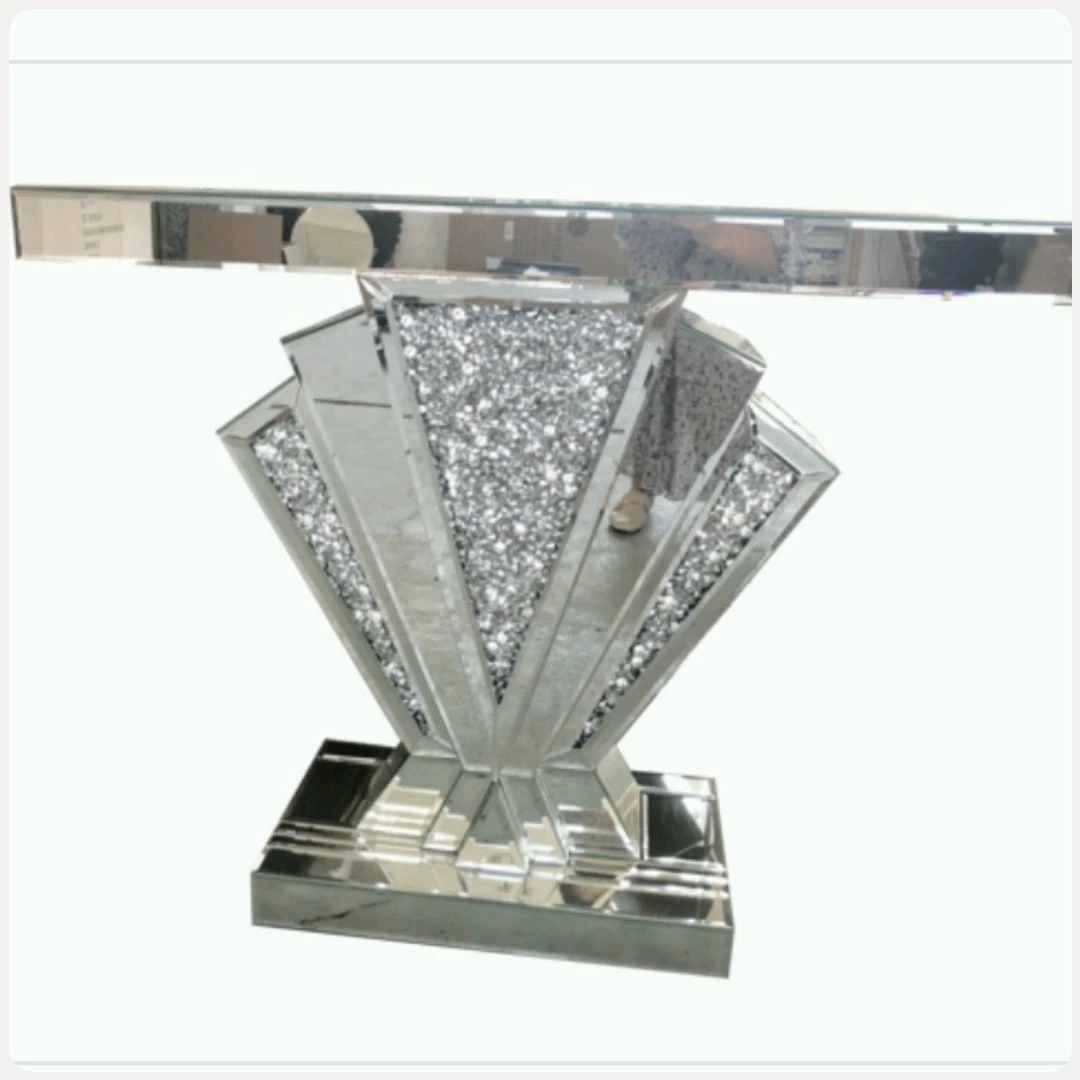 House Of Bling Furniture Boutique Fan Crushed Diamond Mirrored Console Console Tables 4 House Of Bling Furniture Boutique Fan Crushed Diamond Mirrored Console Console Tables