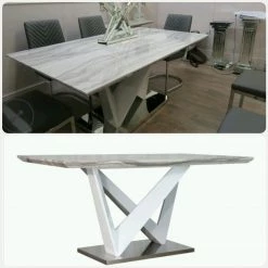 House Of Bling Furniture Boutique Acer Table In White Gloss With Chairs. Dining Tables And Chairs Sets