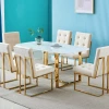 House Of Bling Furniture Boutique DOHA Marble Top Dining Table With Gold Legs 6 Seater Dining Tables And Chairs Sets