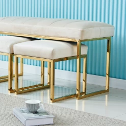 House Of Bling Furniture Boutique Dining Tables And Chairs Sets Doha Dining Bench And Stools Seat Set