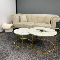 House Of Bling Furniture Boutique Balmoral 3 Seater Chesterfield Style Sofa With Wooden Legs