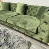 House Of Bling Furniture Boutique Sofa Sets Fern Green Velvet Contemporary Chesterfield Sofa Velvet Tufted Couch Velvet Samar Sectional Sofa