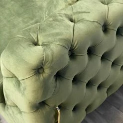 House Of Bling Furniture Boutique Sofa Sets Fern Green Velvet Contemporary Chesterfield Sofa Velvet Tufted Couch Velvet Samar Sectional Sofa