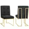 House Of Bling Furniture Boutique DOHA Square Dining Chairs Modern Gold Polished Legs Fabric Finish 3 Colours