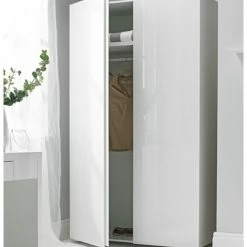 House Of Bling Furniture Boutique Porto 2 Door High Gloss Wardrobe White
