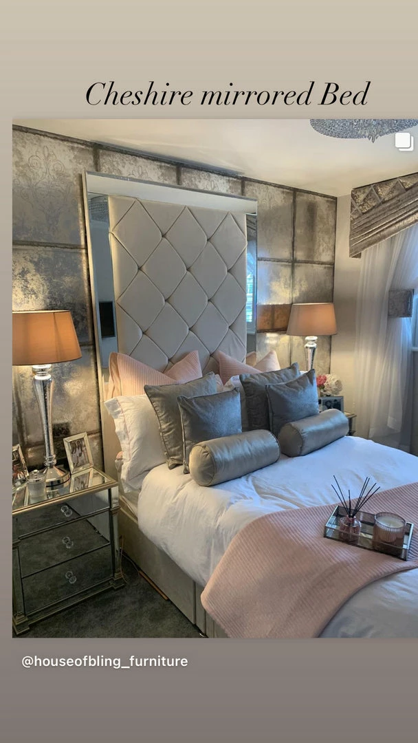 House Of Bling Furniture Boutique Beds Mirrored Cheshire Bed. 7 House Of Bling Furniture Boutique Beds Mirrored Cheshire Bed.