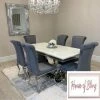 House Of Bling Furniture Boutique Madrid Marble Table With Smoked White Marble Top Dining Tables And Chairs Sets