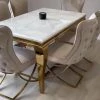 House Of Bling Furniture Cambridge Marble Table With Our Marbella Chairs Dining Tables And Chairs Sets
