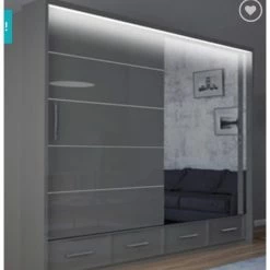 House Of Bling Furniture Boutique Siciley Wardrobe 200 Cm Wide With LED Lights