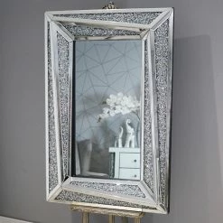 House Of Bling Furniture Boutique Crushed Diamond Split Rectangle Mirror Mirrors