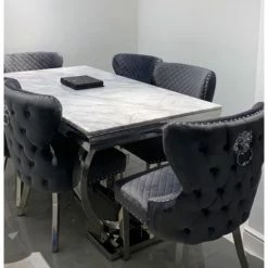 House Of Bling Furniture Boutique Buxford 2 Meter Table With Valentino Chairs
