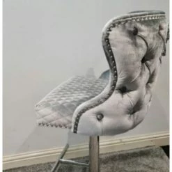 House Of Bling Furniture Boutique Valentino Brushed Silver Bar Stools