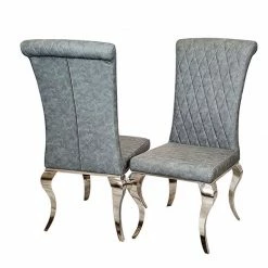 House Of Bling Furniture Boutique Dark Grey Leather Paris Chair Dining Chairs
