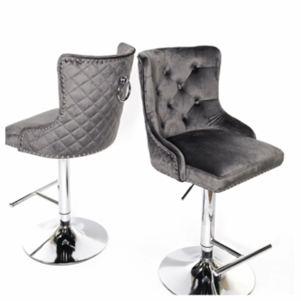 House Of Bling Furniture Boutique Lara Knocker Bar Stools Dark Grey 5 House Of Bling Furniture Boutique Lara Knocker Bar Stools Dark Grey