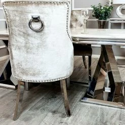 House Of Bling Furniture Boutique Lara Knock Chair In Beige Dining Chairs