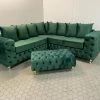 House Of Bling Furniture Boutique Royal Aston Corner Sofa With Gold Queen Ann Feet