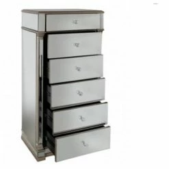 House Of Bling Furniture Boutique Venice 6 Drawer Tallboy Chest Drawers