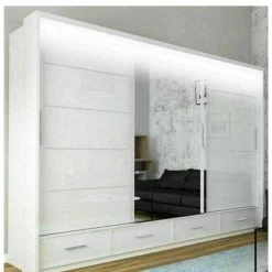 House Of Bling Furniture Boutique Siciley Wardrobe 255 Cm Wide Available With LED Lights