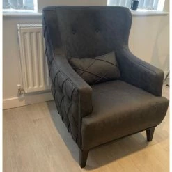 House Of Bling Furniture Boutique Roma Chesterfield Sofa Set In Dark Grey