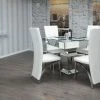 House Of Bling Furniture Boutique Dining Tables And Chairs Sets Crushed Diamond Table With High Faux Leather White Chairs