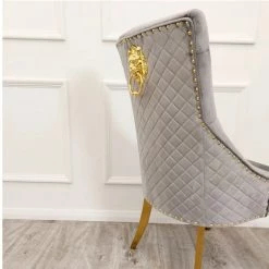 House Of Bling Furniture Boutique Dining Chairs Valencia Lion Knock Light Grey Chair Set