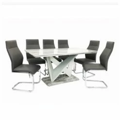 House Of Bling Furniture Boutique Acer Table In White Gloss With Chairs. Dining Tables And Chairs Sets