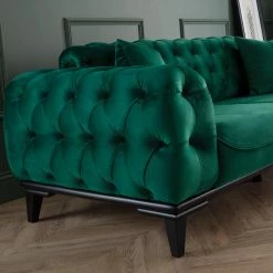 House Of Bling Furniture Boutique Roma Chesterfield Sofa Set In Green French Velvet Sofas