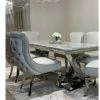 House Of Bling Furniture Boutique Ariana Marble X Grey Marble Table Top With Chairs
