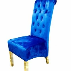 House Of Bling Furniture Boutique Dining Chairs Elsie Dining Chair Blue Velvet