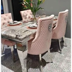House Of Bling Furniture Boutique Cambridge Table With Pink Knocker Chairs
