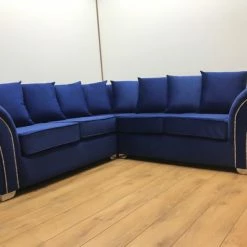 House Of Bling Furniture Boutique Corner Sofas Swan Set In Royal Blue