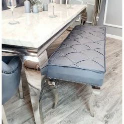 House Of Bling Furniture Boutique Cambridge Dining Bench In Dark Grey Velvet