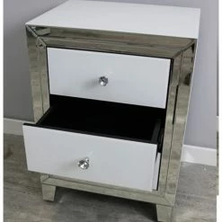 House Of Bling Furniture Boutique Bianca 3 Bedside Drawers White Furniture