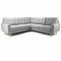 House Of Bling Furniture Boutique Clara Grey Fabric Corner Sofa Corner Sofas