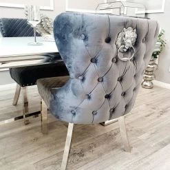 House Of Bling Furniture Boutique Dining Chairs Valentino Dark Grey Velvet Chairs 7 House Of Bling Furniture Boutique Dining Chairs Valentino Dark Grey Velvet Chairs