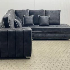 House Of Bling Furniture Thomas Linear L Shape Sofa