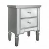 House Of Bling Furniture Boutique Bedside Cabinets Silver Trim Mirrored Bedside Table