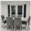 House Of Bling Furniture Boutique Dining Tables And Chairs Sets Cambridge Grey Marble Top With Our Lara Chairs