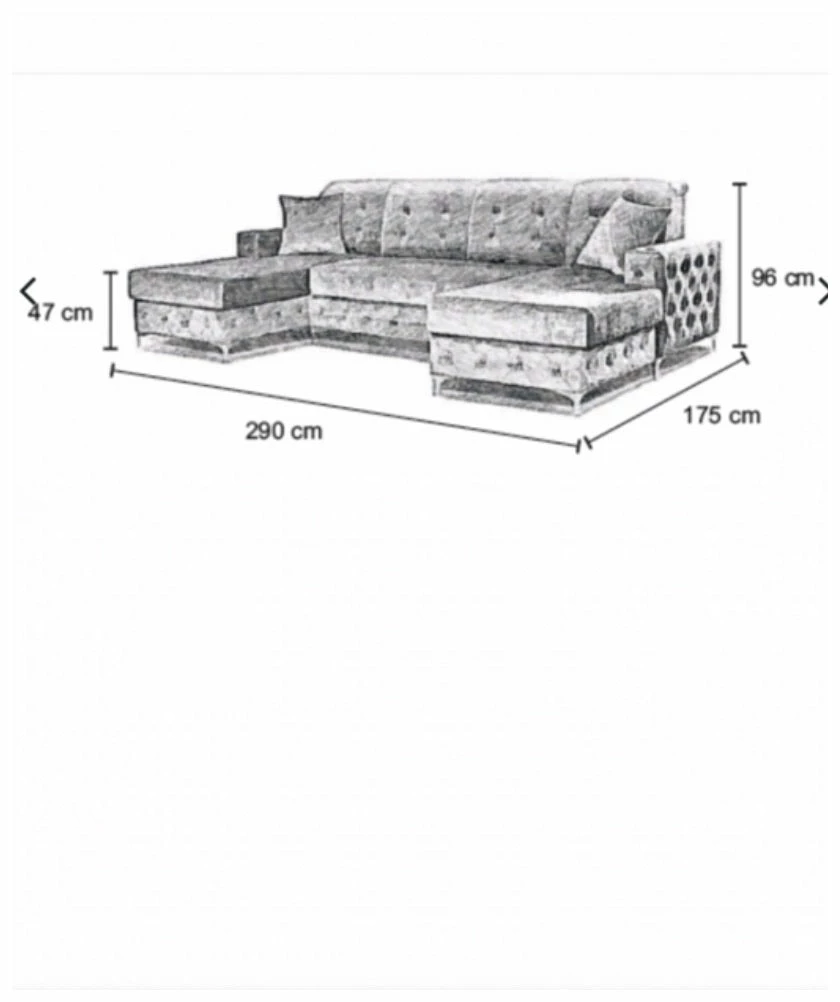 House Of Bling Furniture Boutique The Henley Large U Shape Sofa Bed In Velvet Corner Sofas 7 House Of Bling Furniture Boutique The Henley Large U Shape Sofa Bed In Velvet Corner Sofas