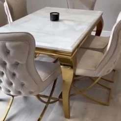 House Of Bling Furniture Cambridge Marble Table With Our Marbella Chairs Dining Tables And Chairs Sets