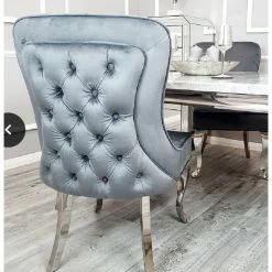 House Of Bling Furniture Boutique Dining Chairs Sophie Chair In Dark Grey