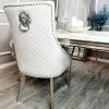 House Of Bling Furniture Boutique Dining Chairs Valencia Lion Knock Plush Velvet Cream Chair Package