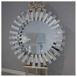 House Of Bling Furniture Boutique Mirrors Chloe Round Zip Mirror